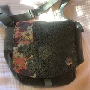 HAIKU Vegan Leather Crossbody Bag-Blue/grey/floral